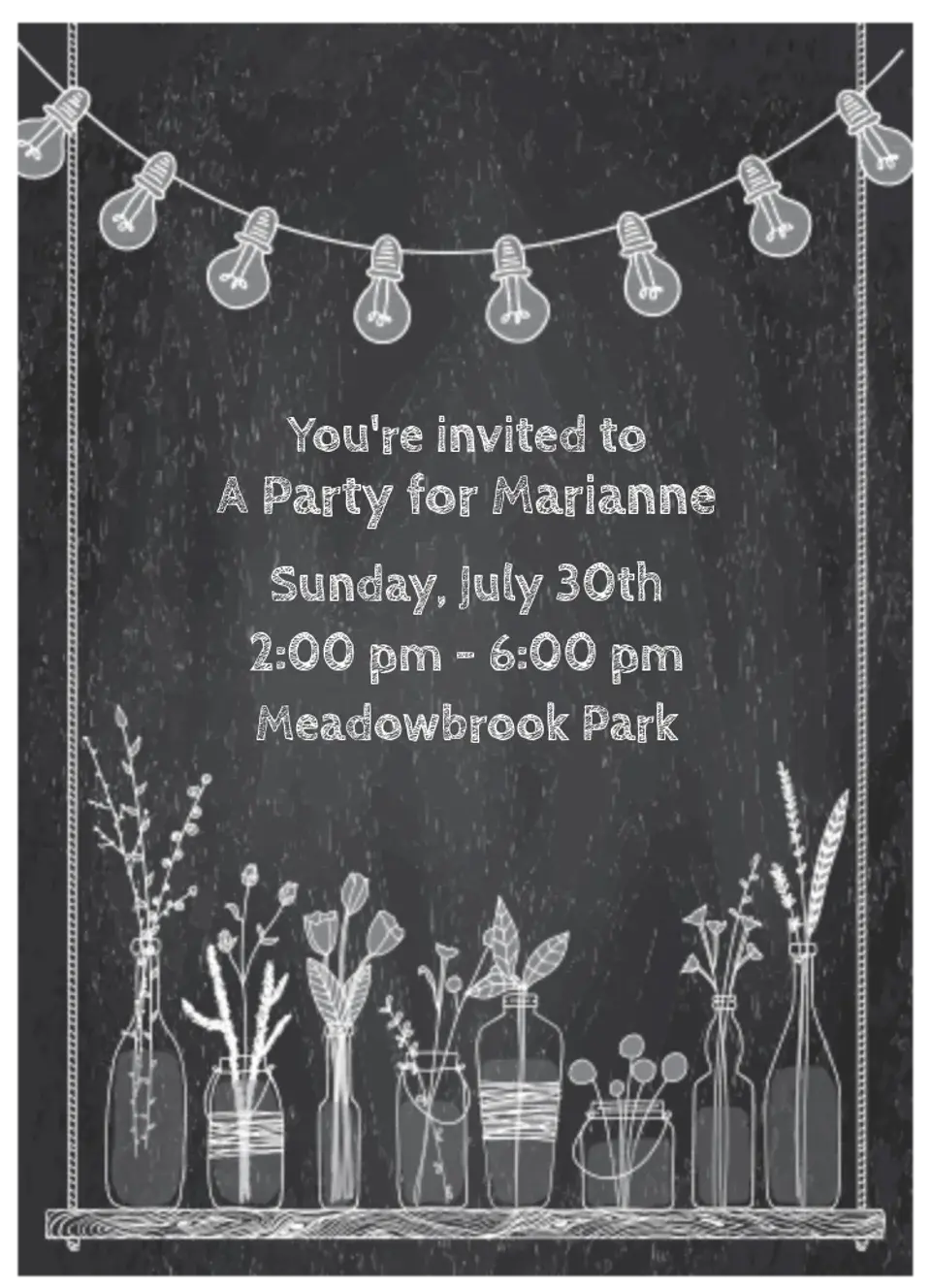 Rustic Summer Chalkboard card