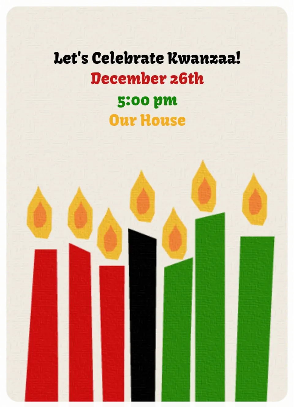 Kwanzaa Candles card