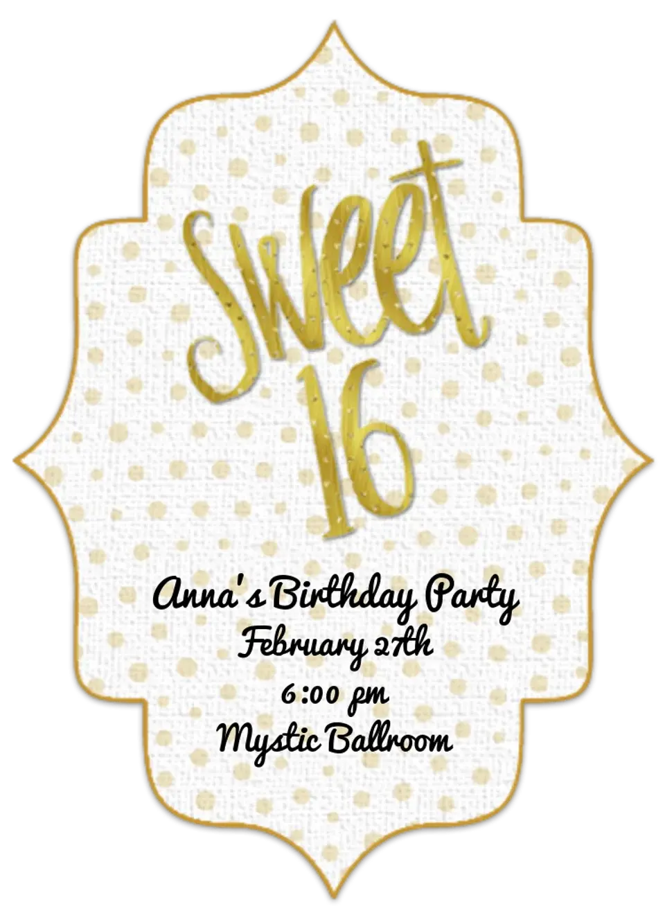 Sweet 16 Birthday card