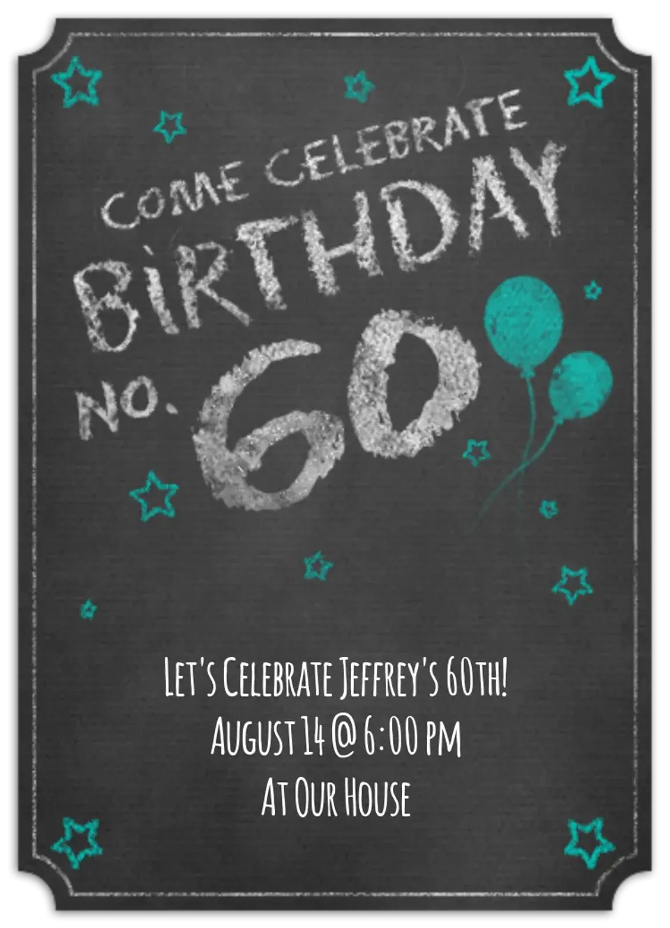 Chalkboard Sixty card