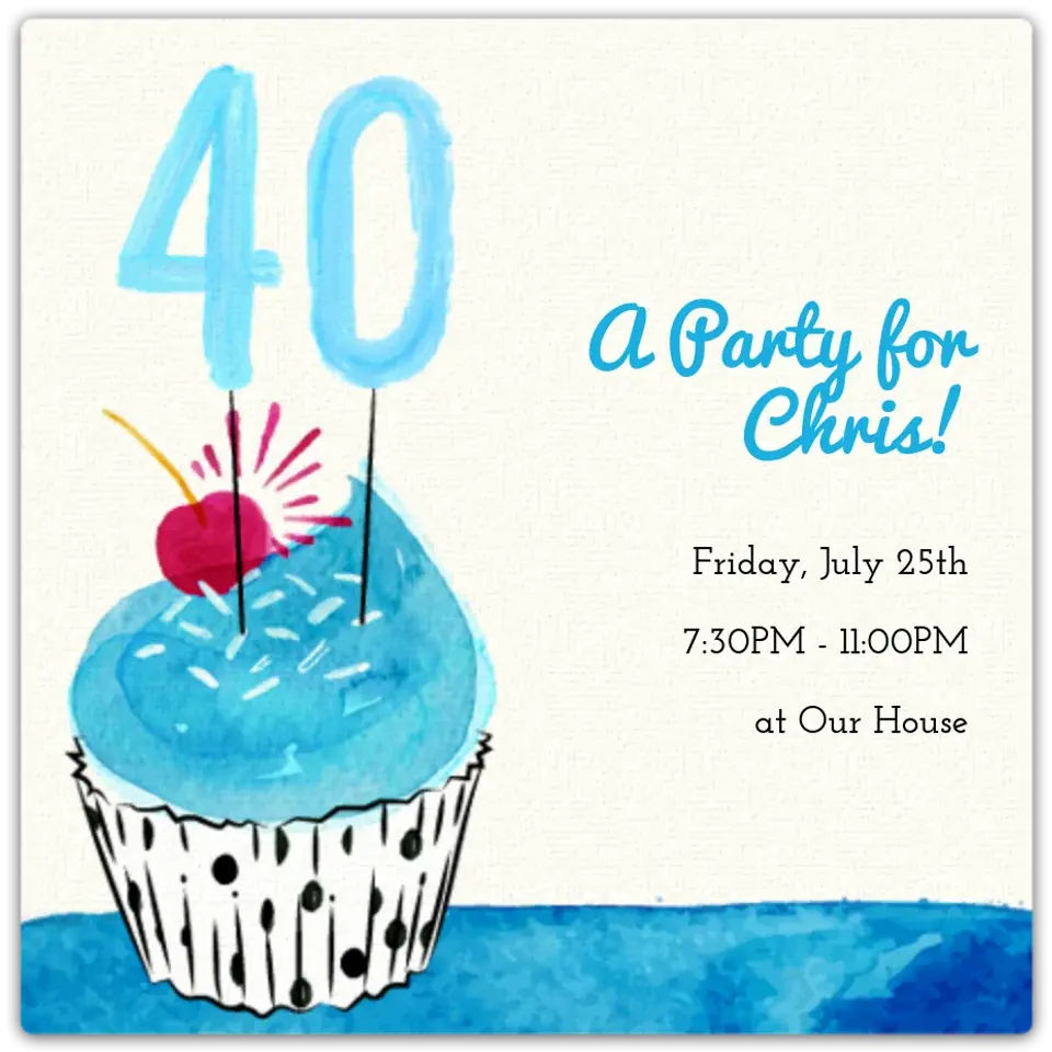 40th Cupcake card