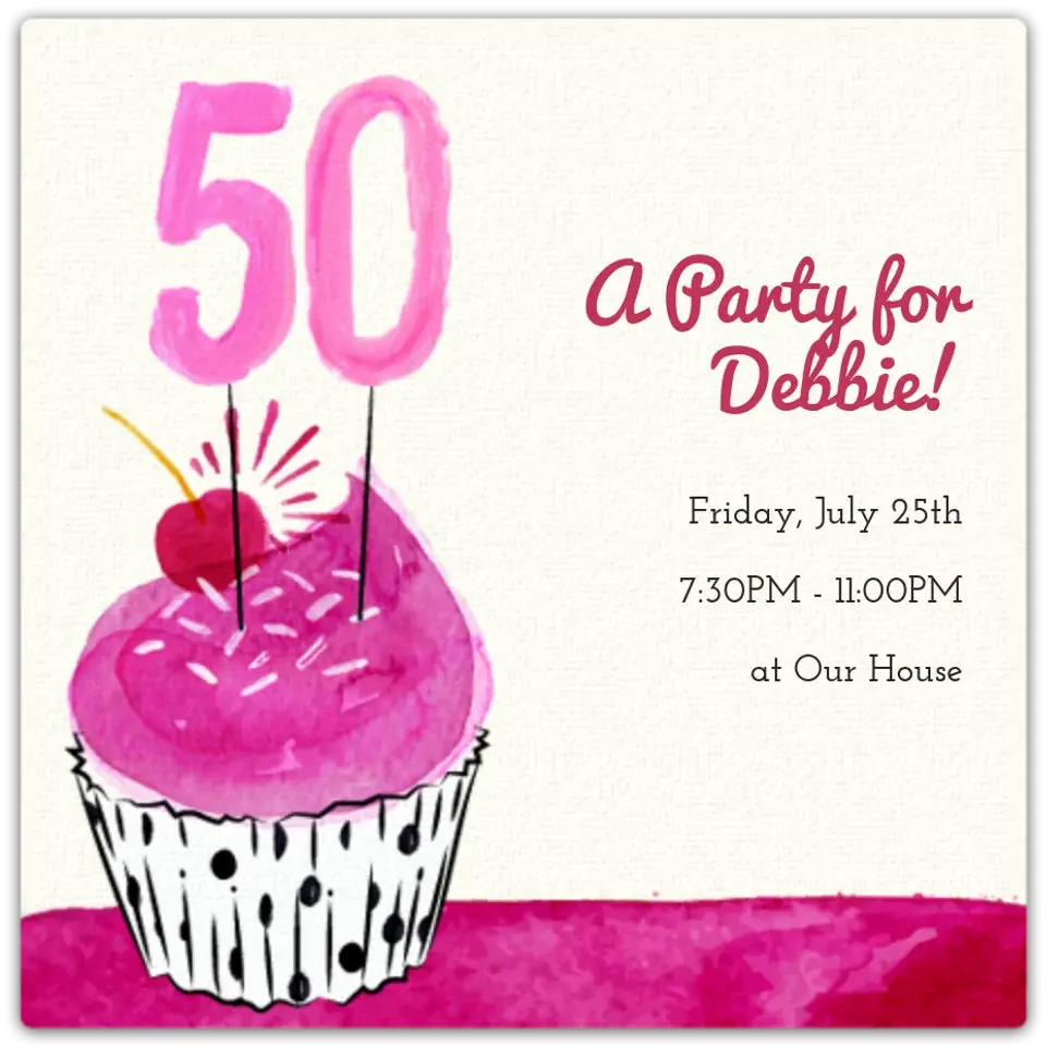 50th Cupcake card
