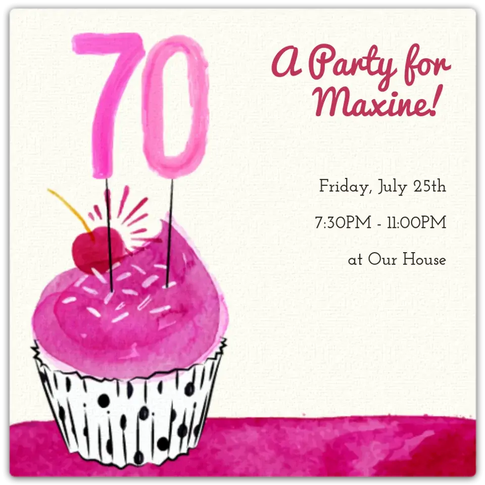 70th Cupcake card
