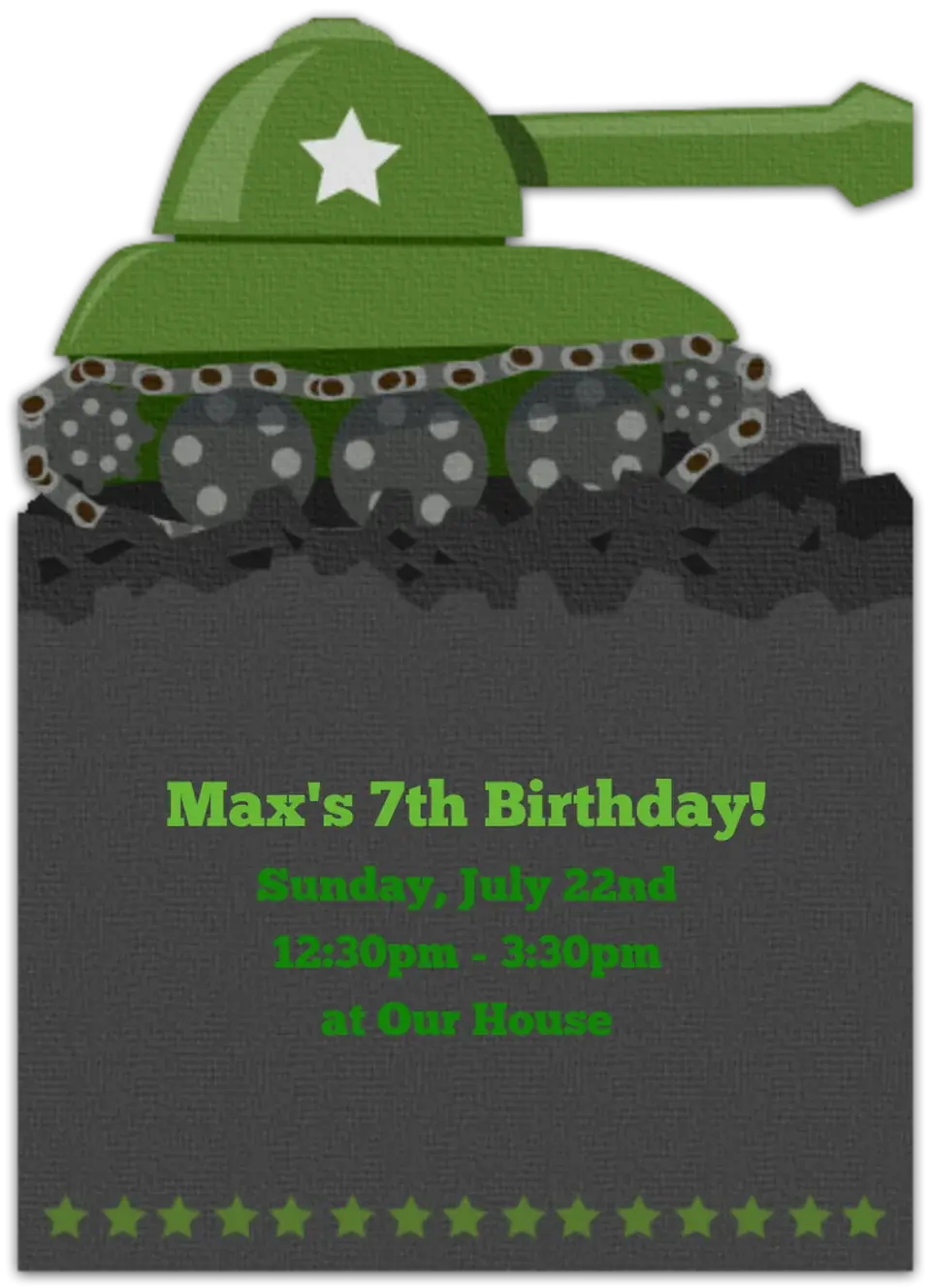 Army Tank card