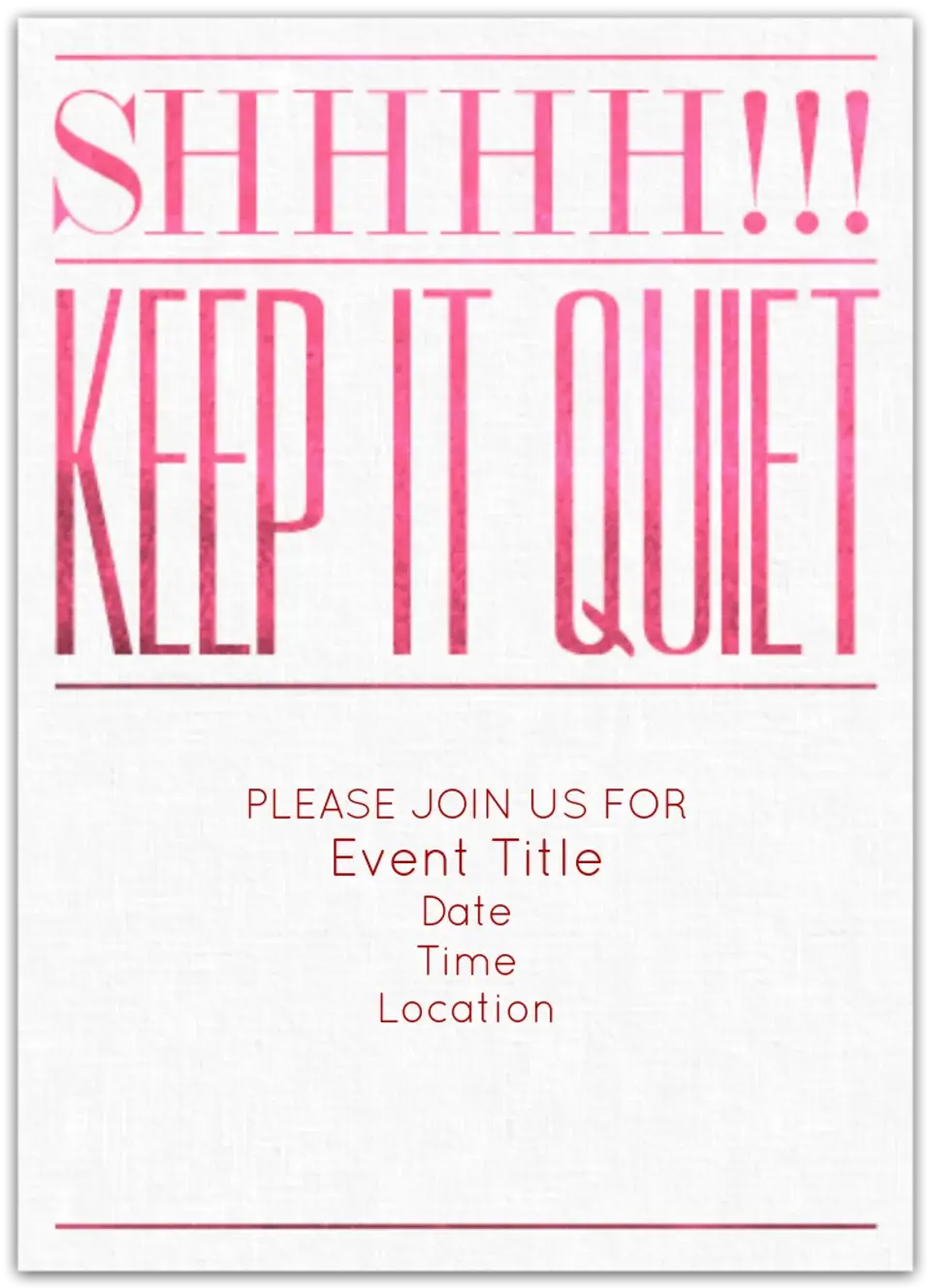 Keep it Quiet card