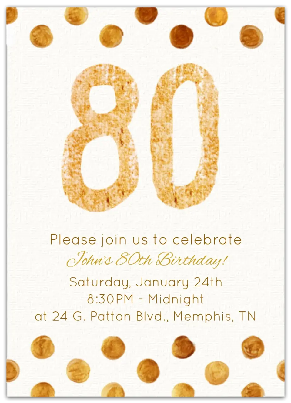 Golden 80 card