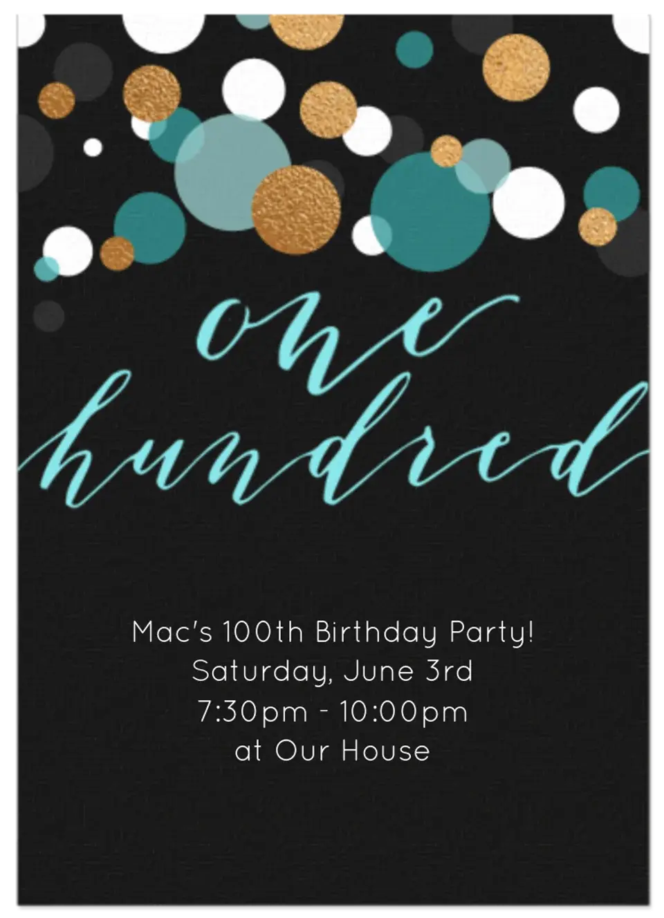 One Hundred card