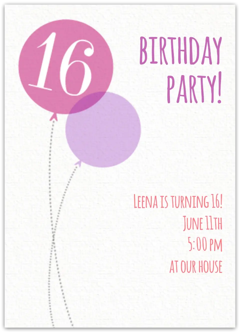 Pink Milestone Sixteenth Birthday card