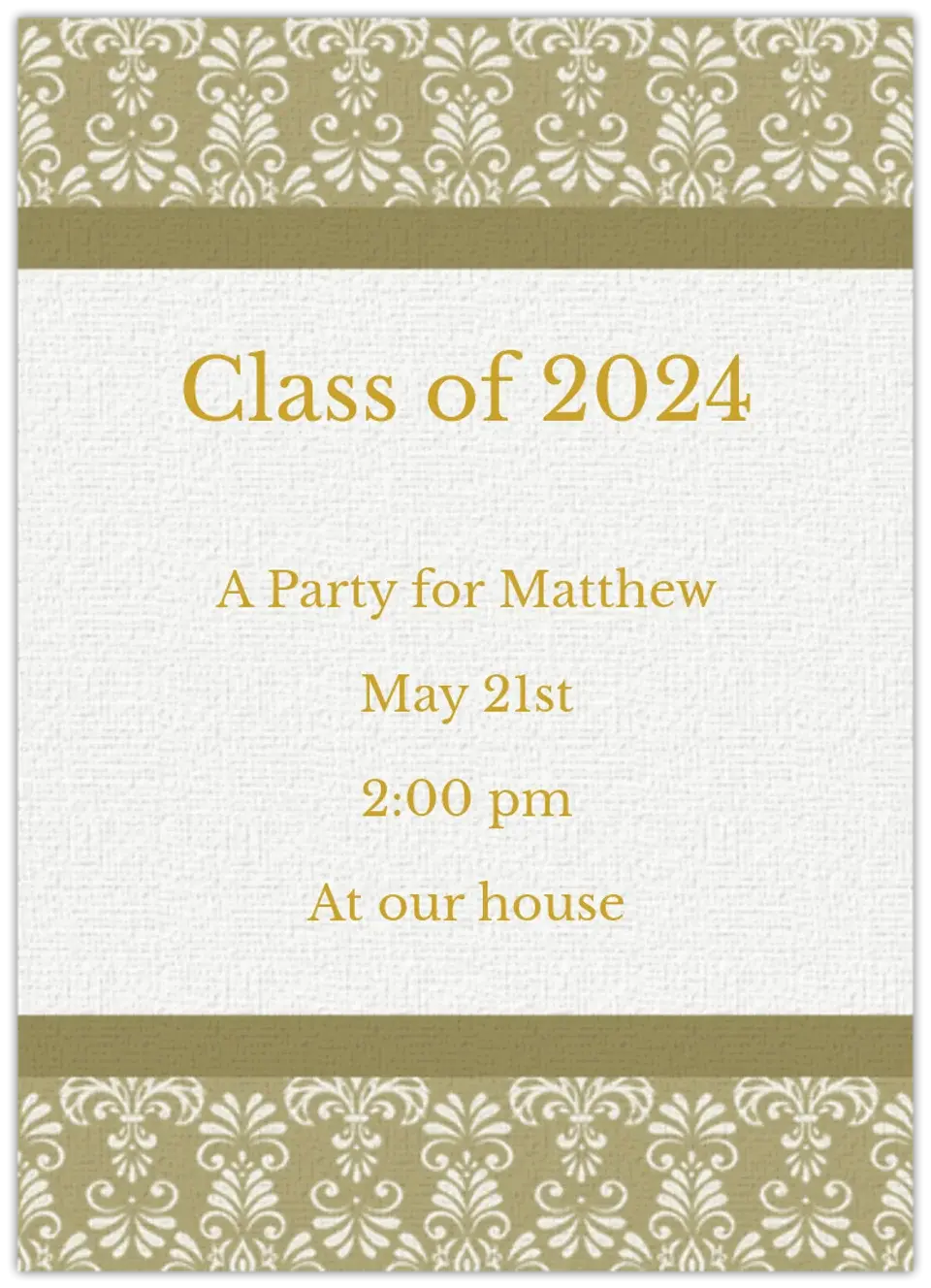Graduation Damask card
