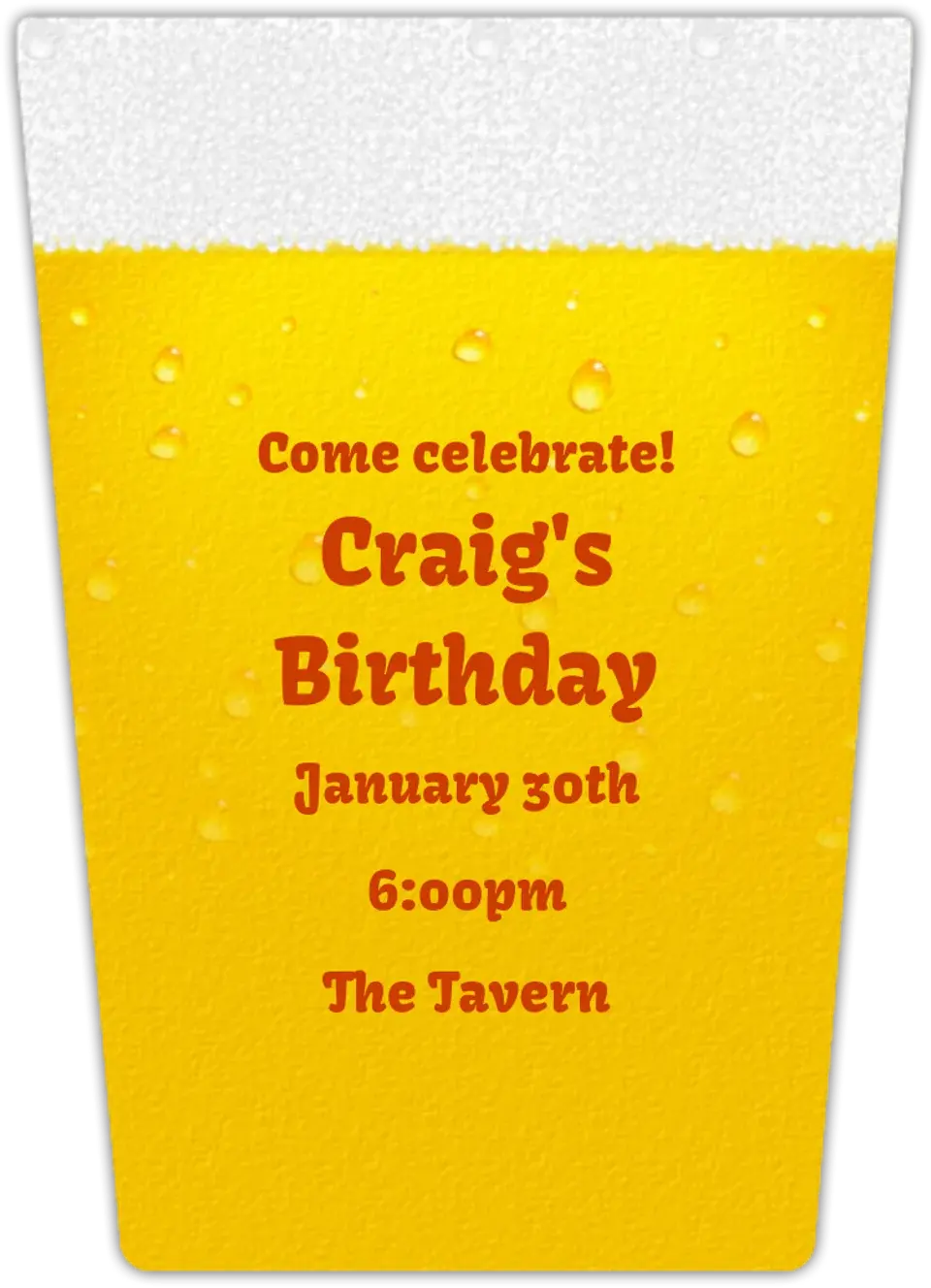 Beer Die Cut card