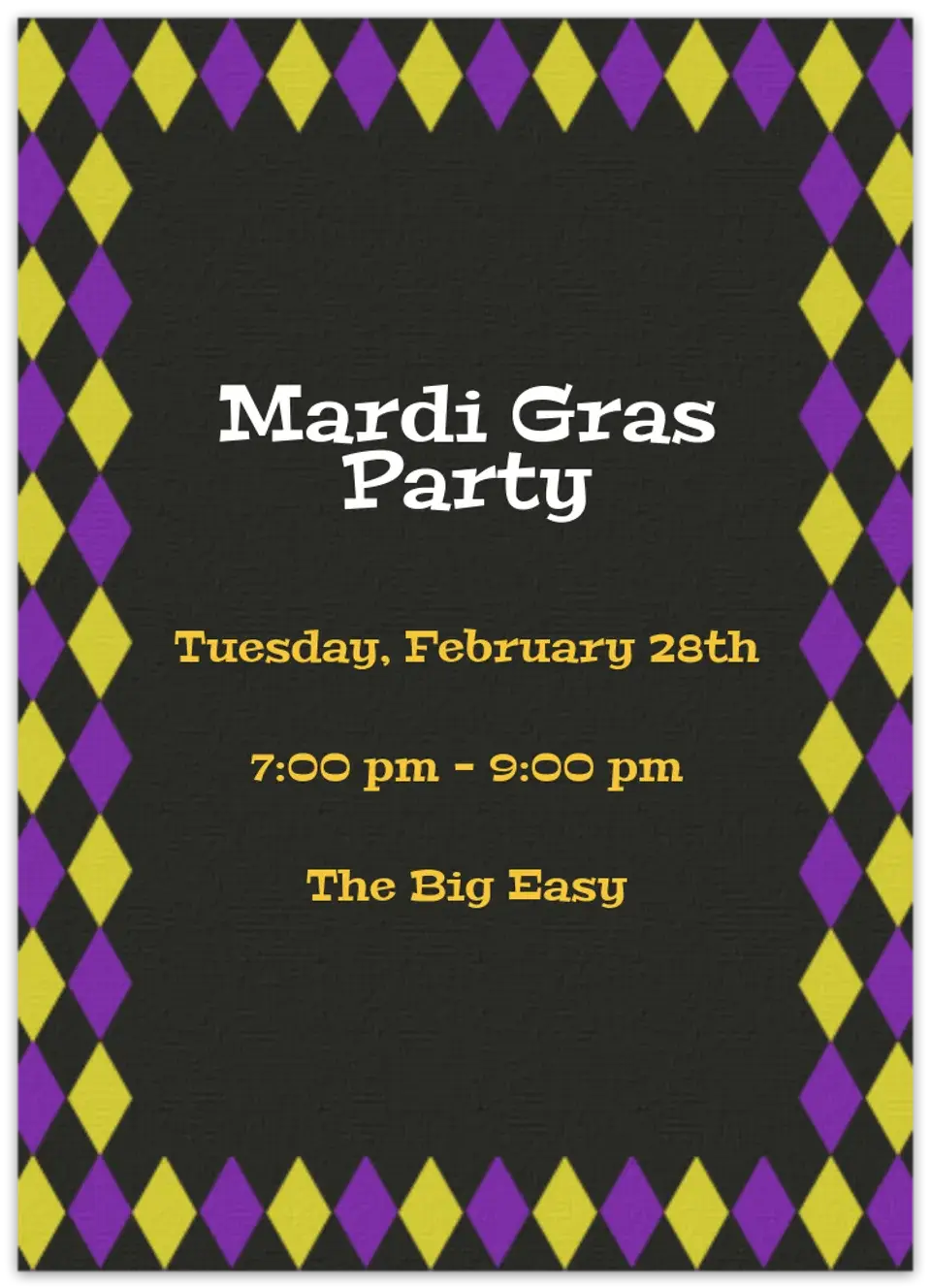 Mardi Gras Harlequin card image