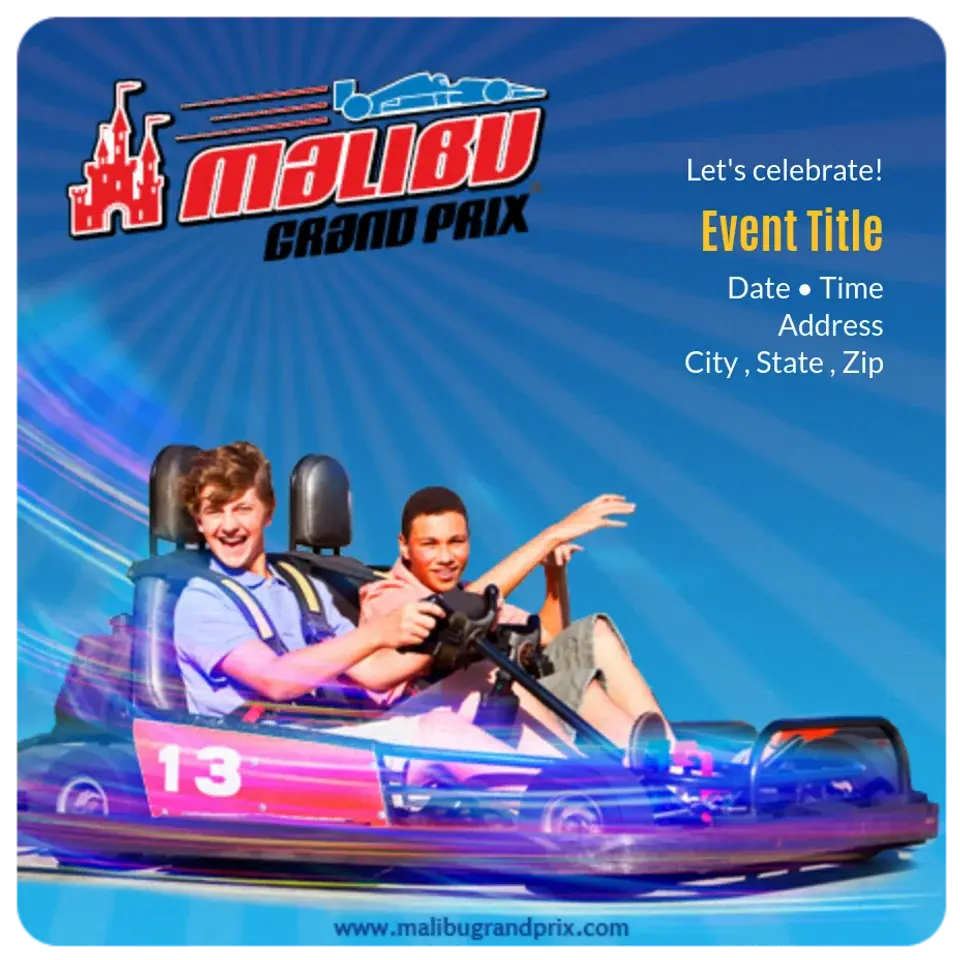 Malibu Grand Prix | Boy Birthday card