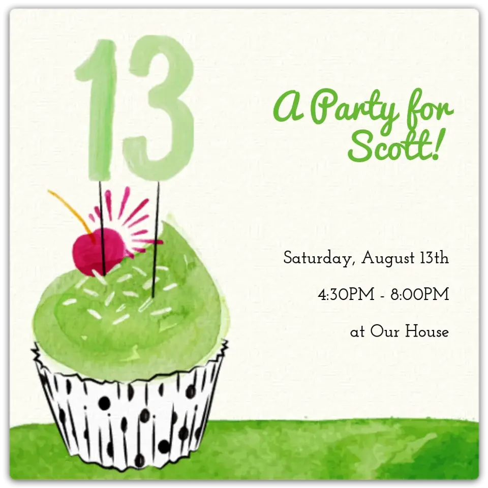 13th Cupcake card