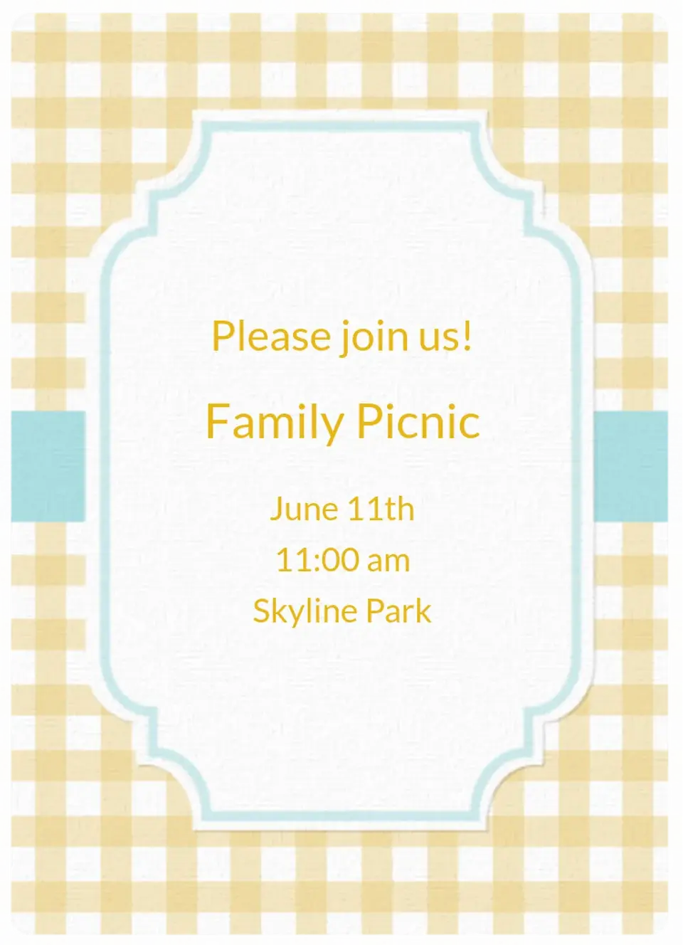 Gingham card