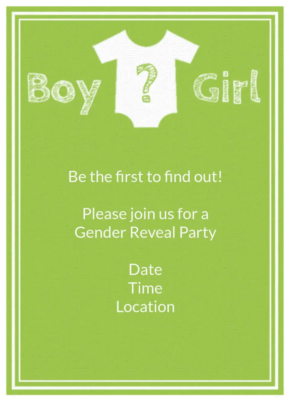 Reveal Snapsuit card