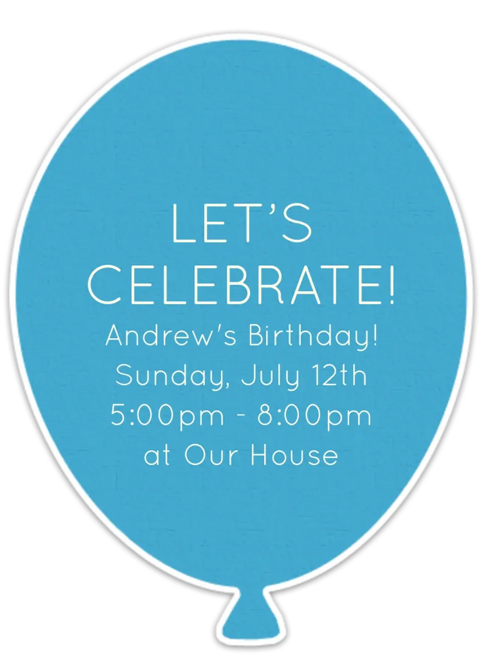 Balloon Die Cut card