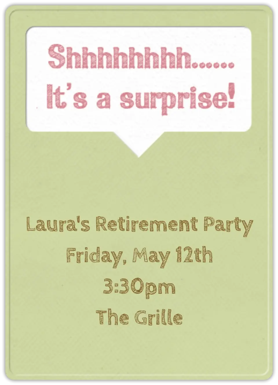 Speech Bubble Surprise card
