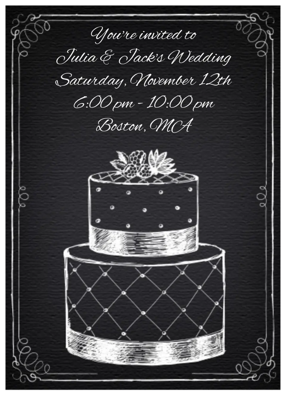 Chalk Wedding Cake card