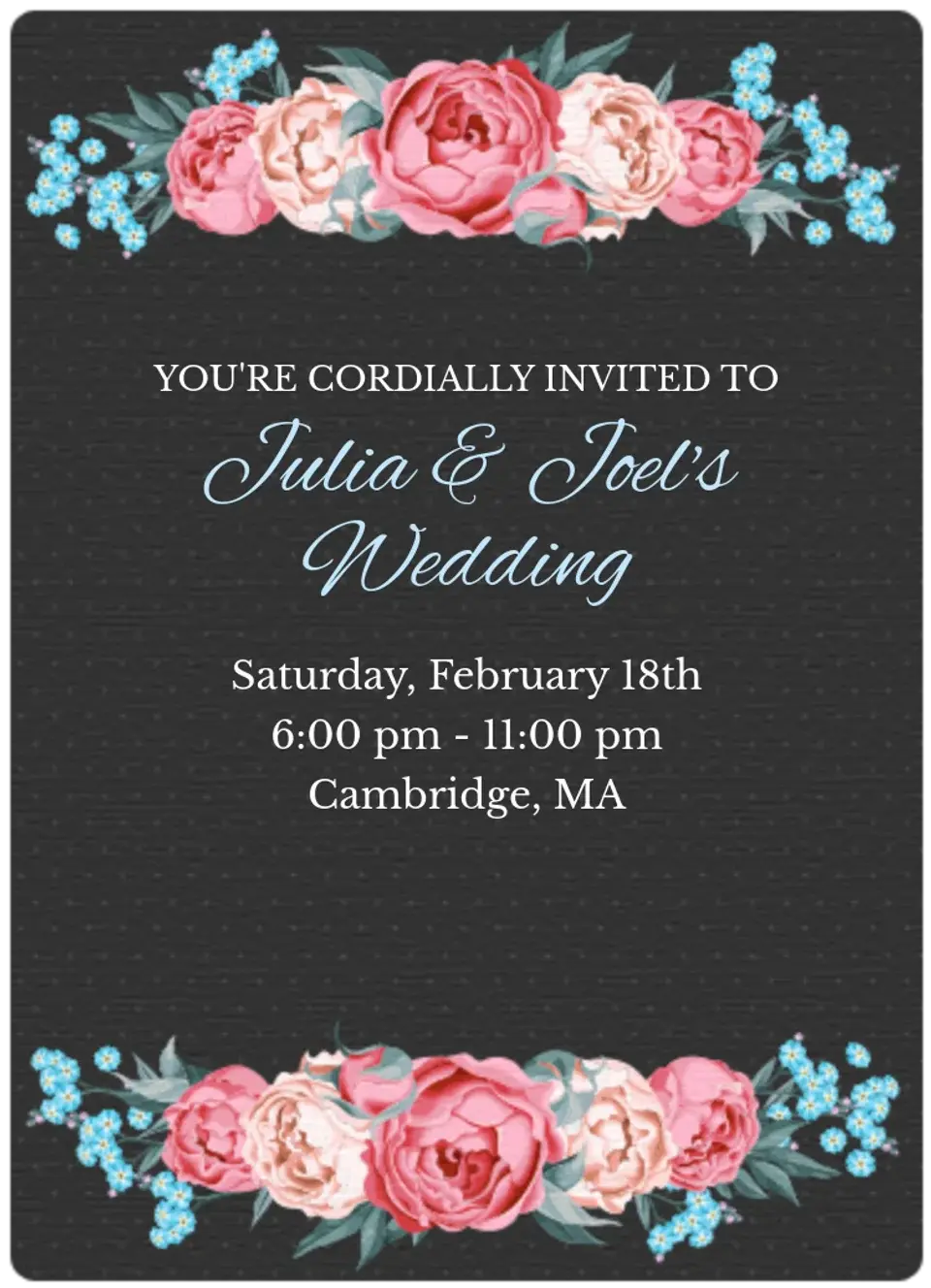 Winter Rose Wedding card