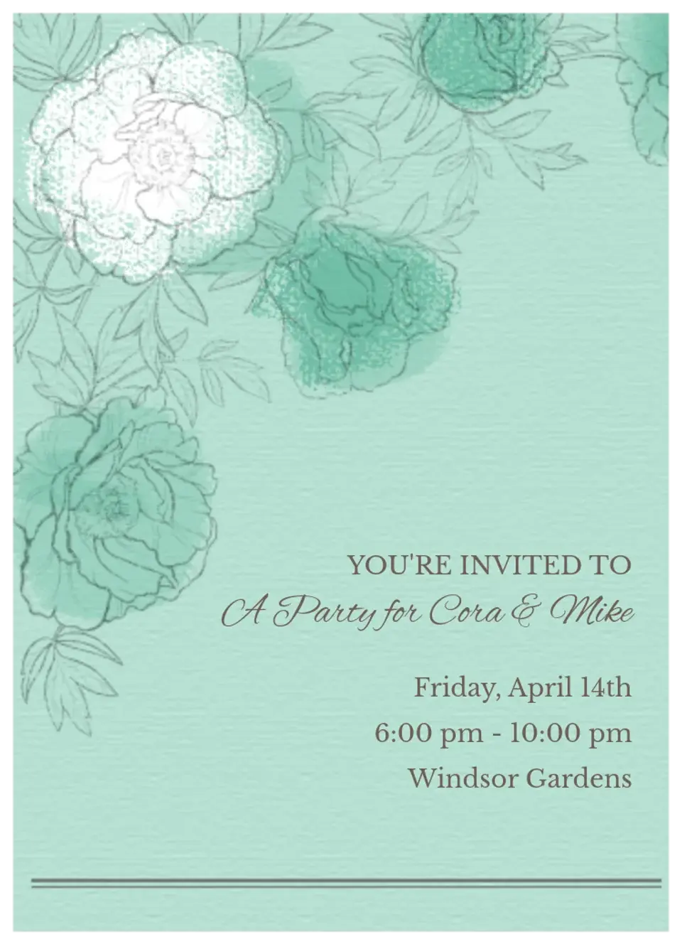 Floral Mint & Gray card image
