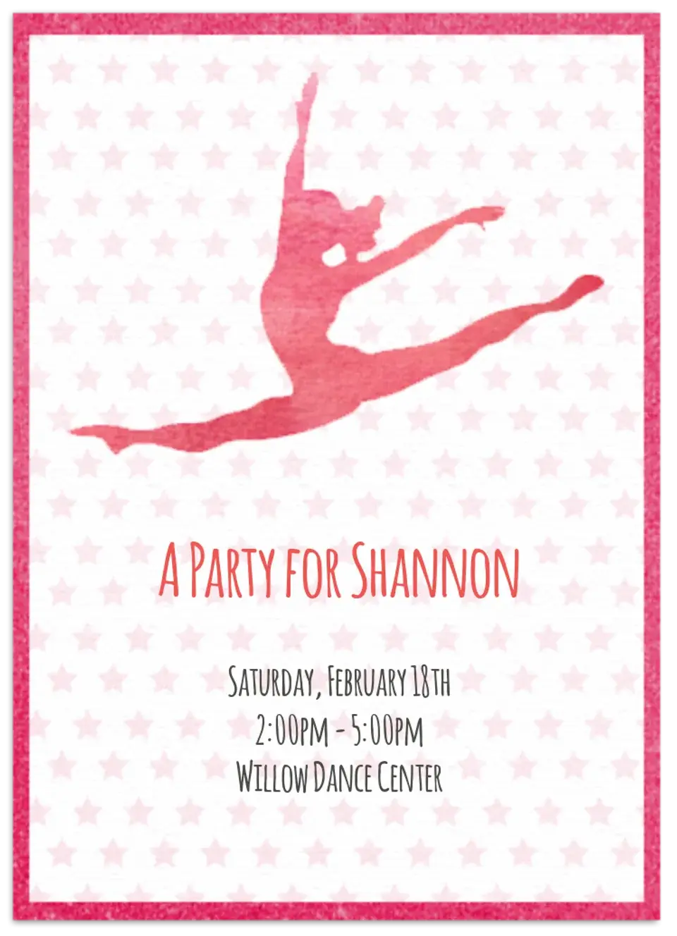 Gymnastics Party card