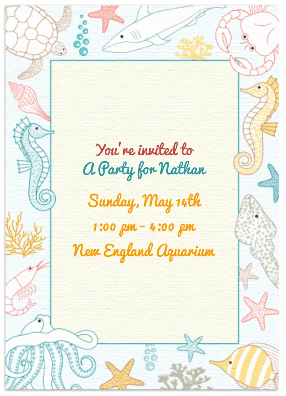 Under the Sea Birthday card