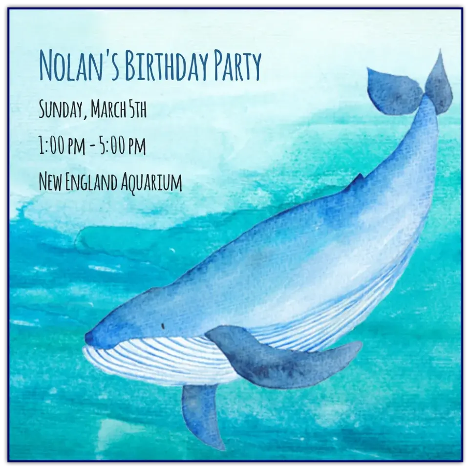 Nautical Whale Watercolor card