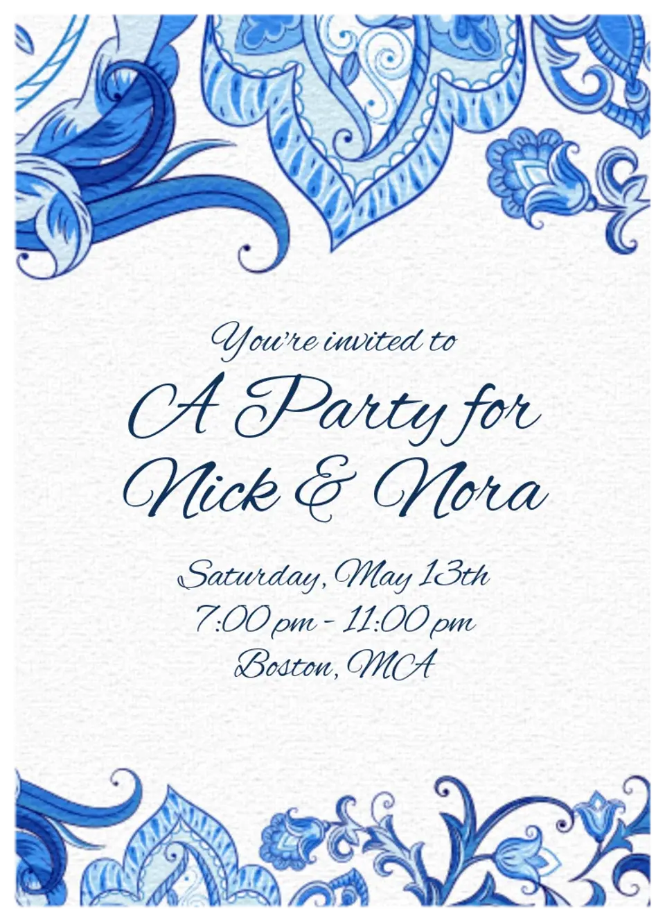 Blue Paisley card