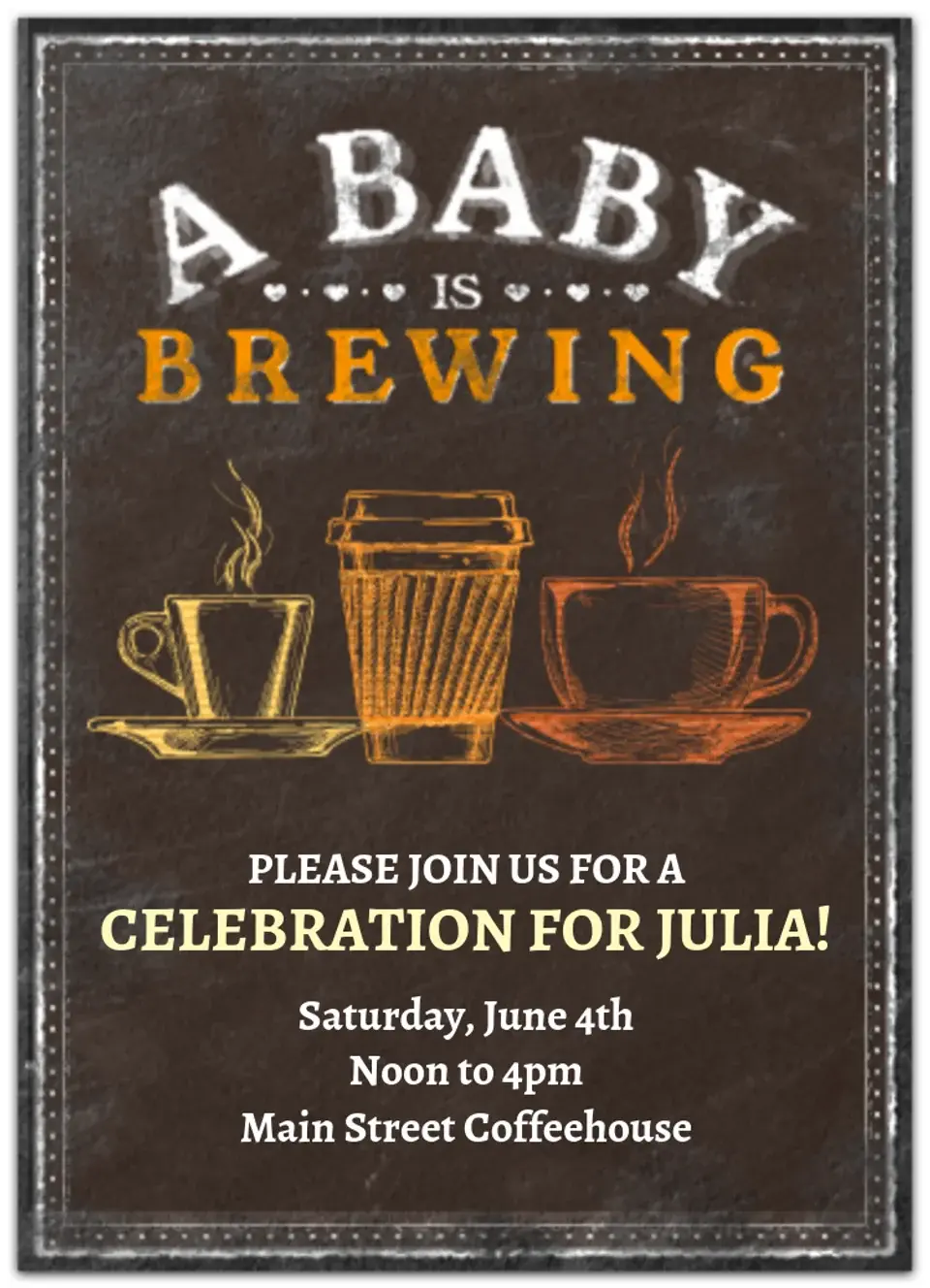 Coffee Baby Shower card