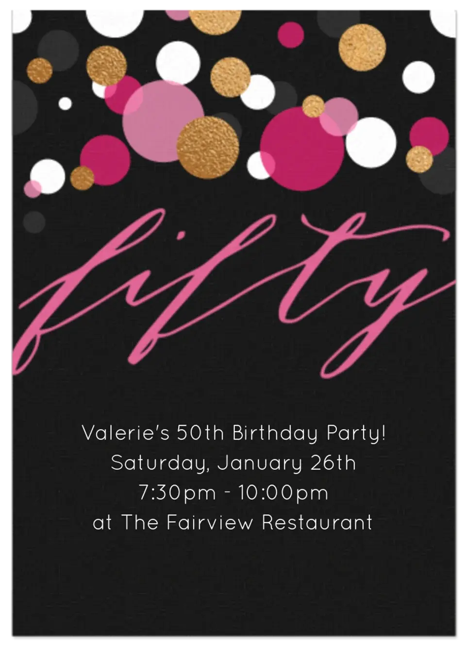 Fifty Pink card