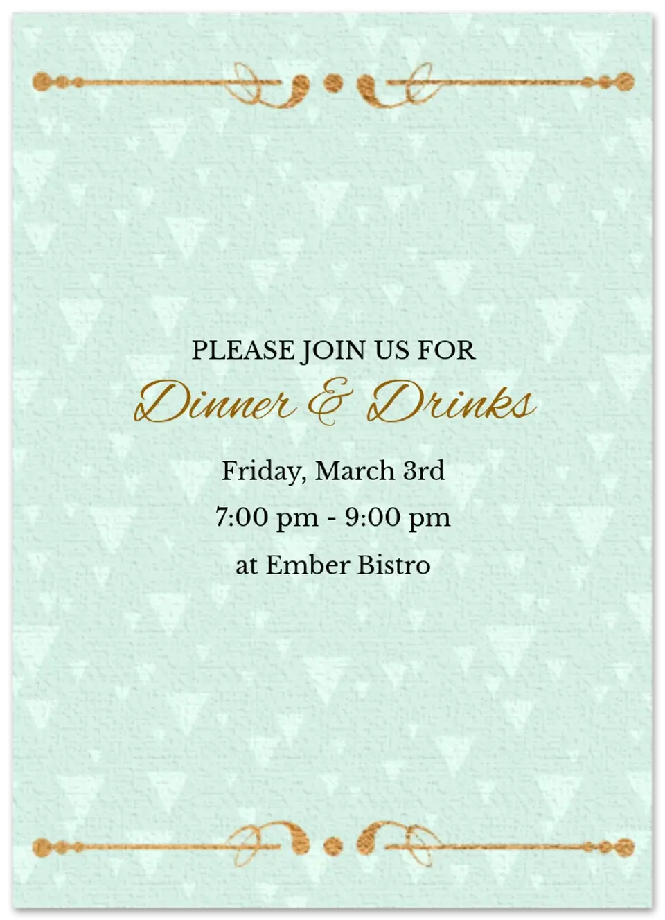 Elegant Dinner card