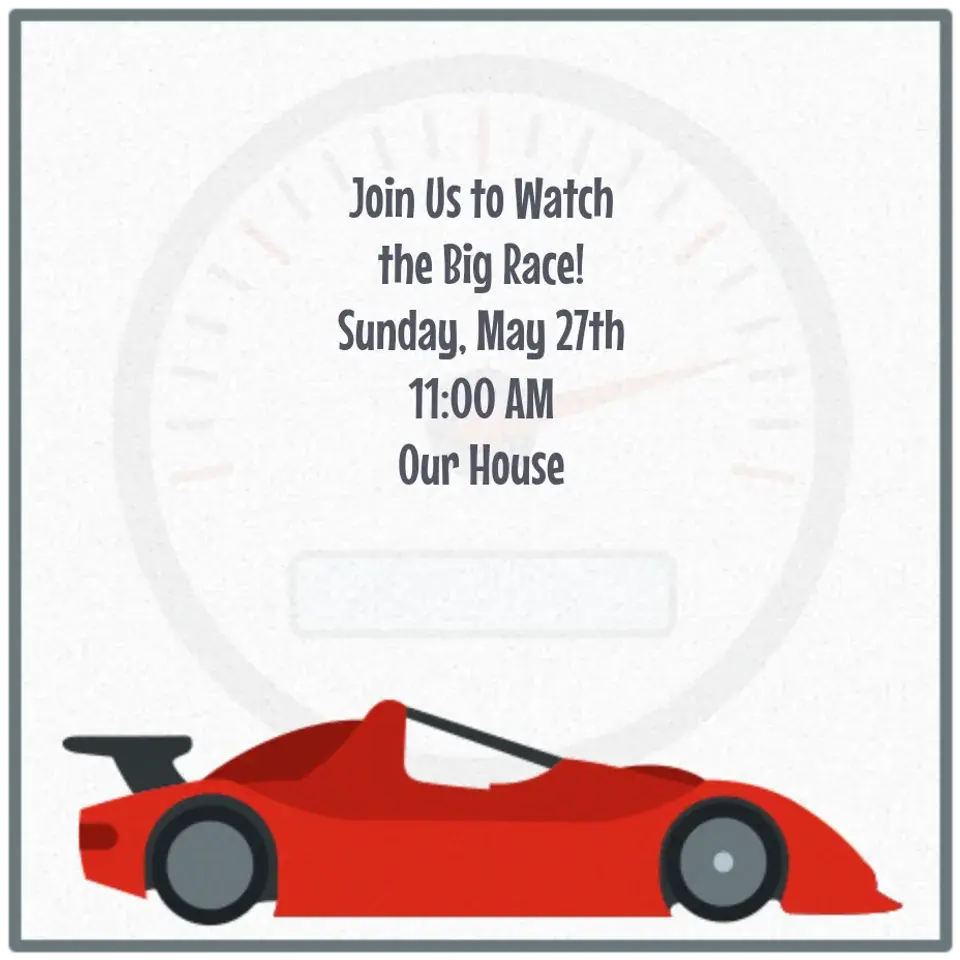 Race Day card