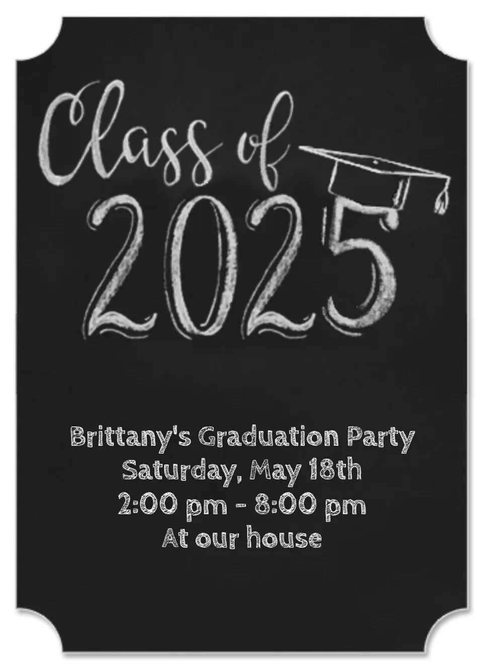 Classic Grad Chalkboard card