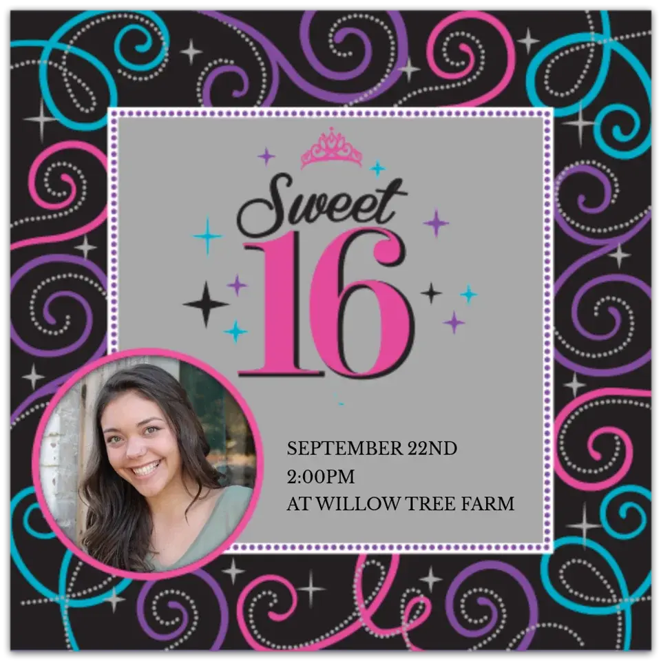 Sweet Sixteen Photo card