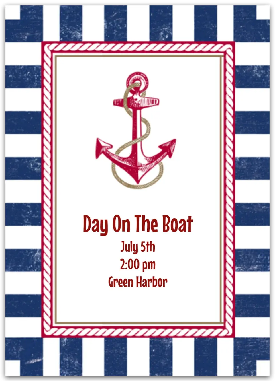 Anchors Aweigh - Anchor card