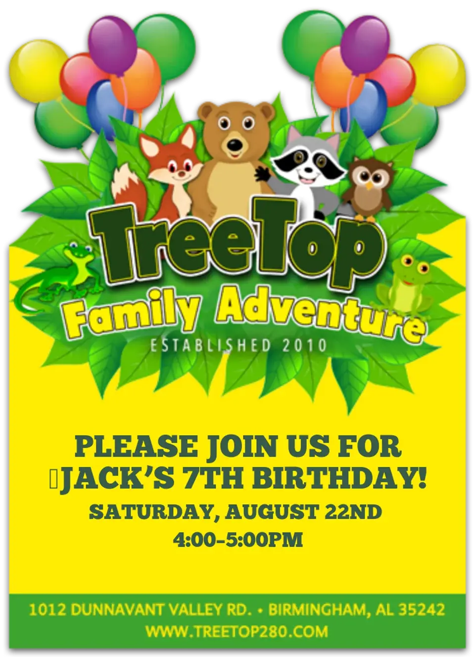 TreeTopFamilyAdventure card