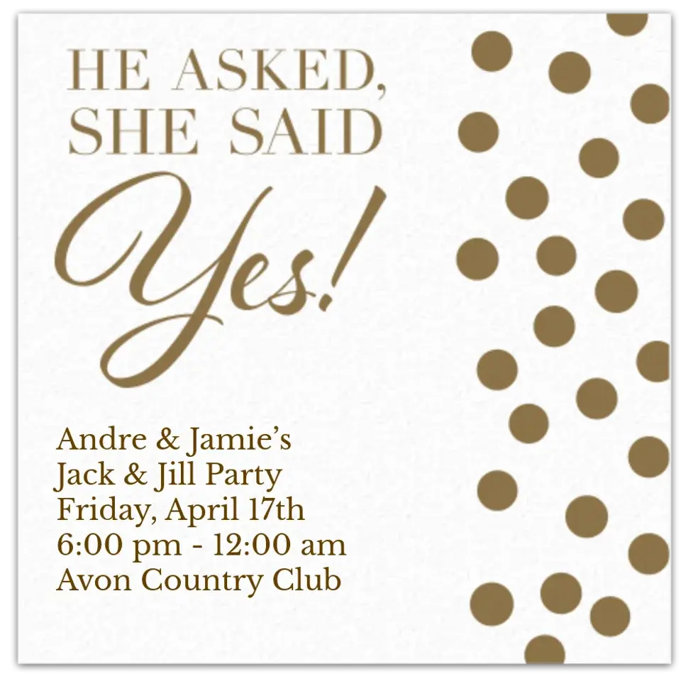 He Asked She Said Yes card
