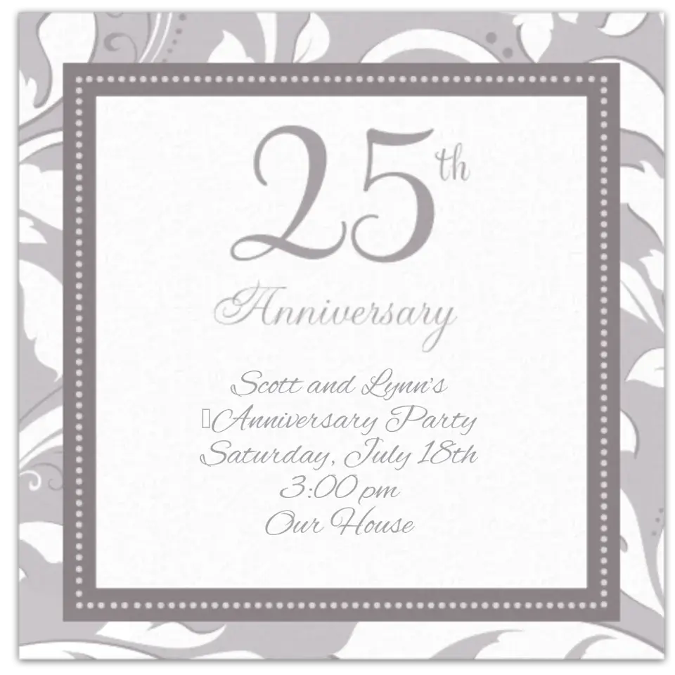 Silver Wedding card image
