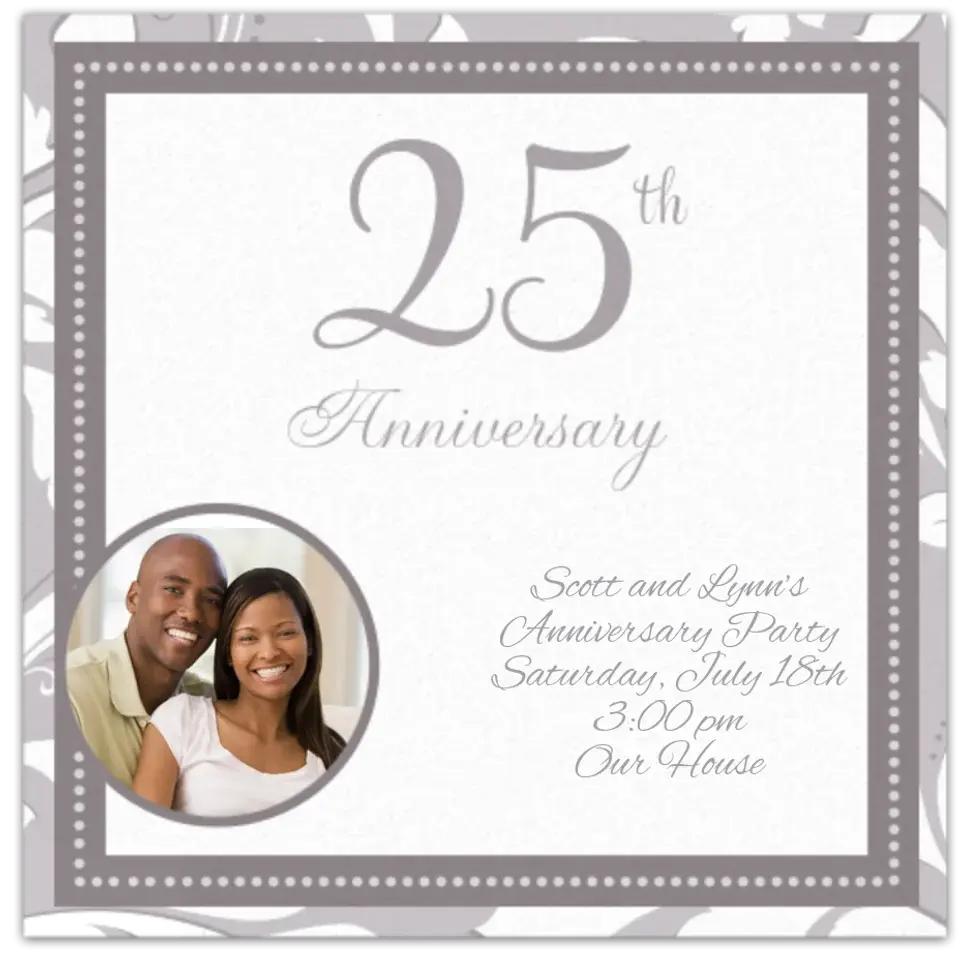 Silver Wedding photo card image