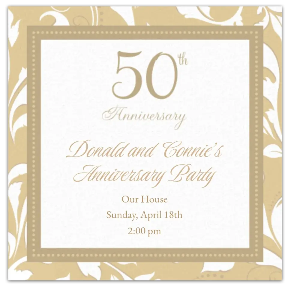 Gold Wedding card image