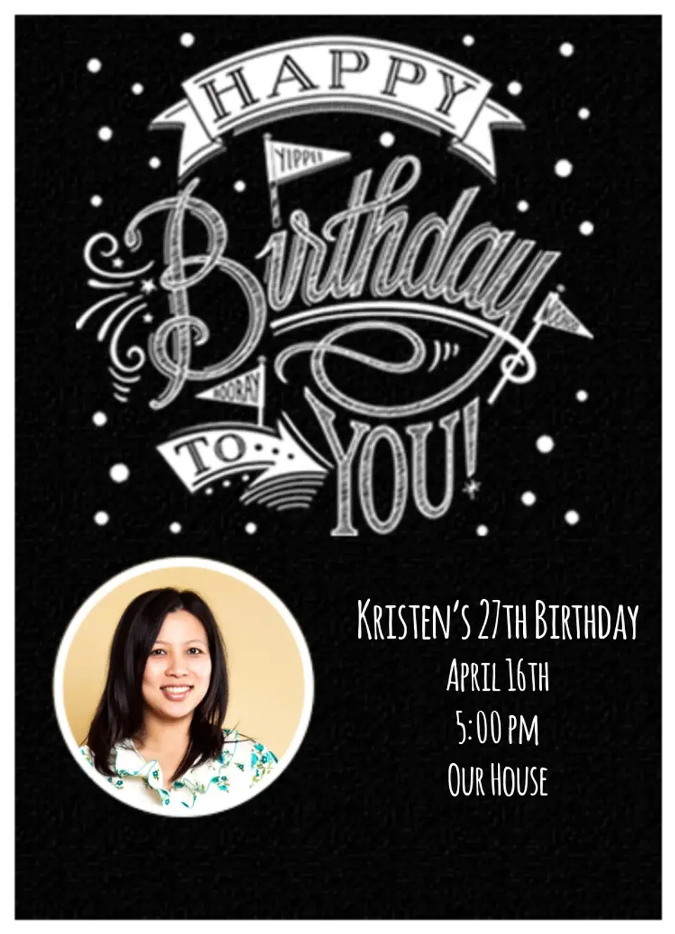 Hooray Birthday Photo card