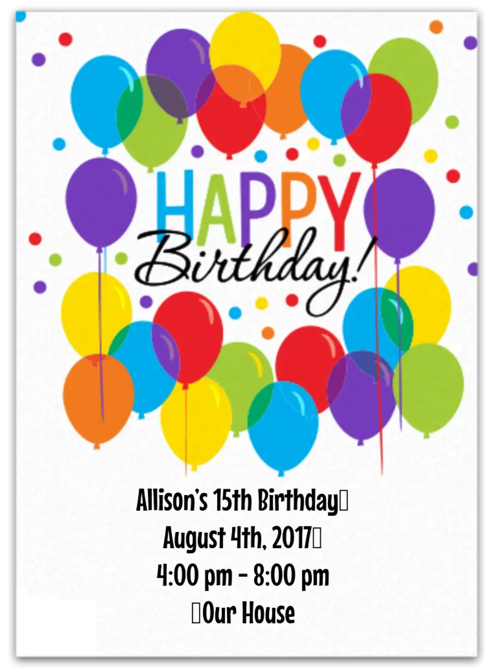 Balloon Bash card