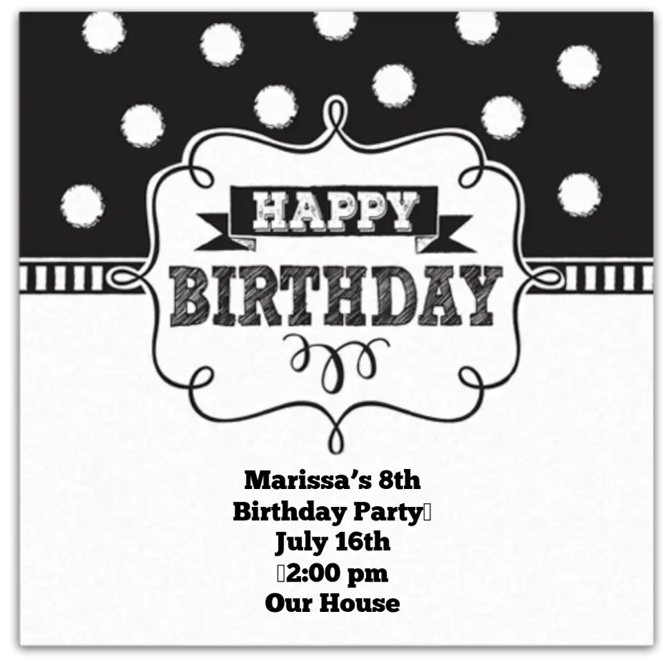 Chalkboard Birthday card