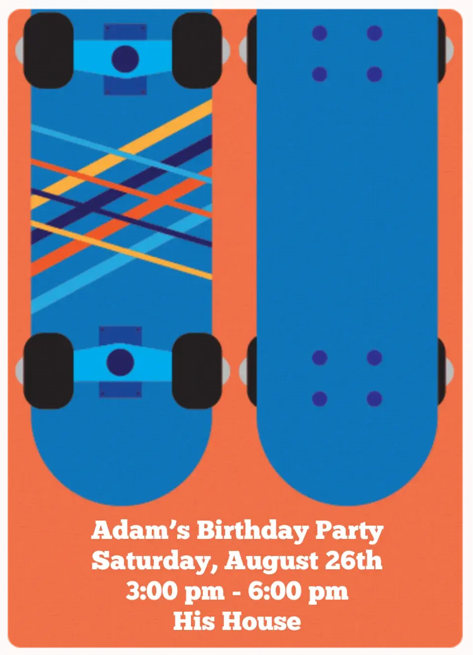 Skateboard card