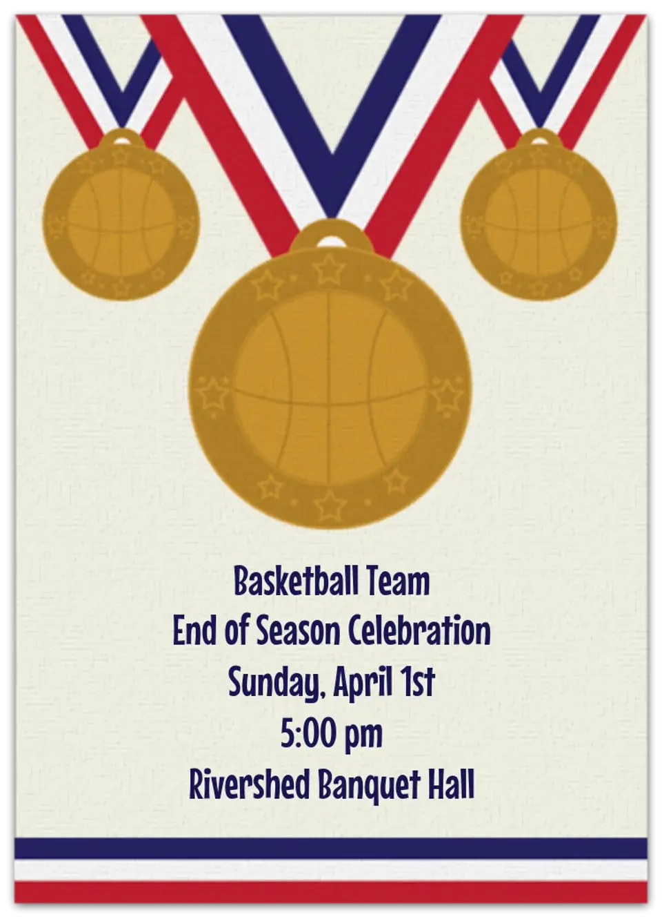 Basketball Team Event card