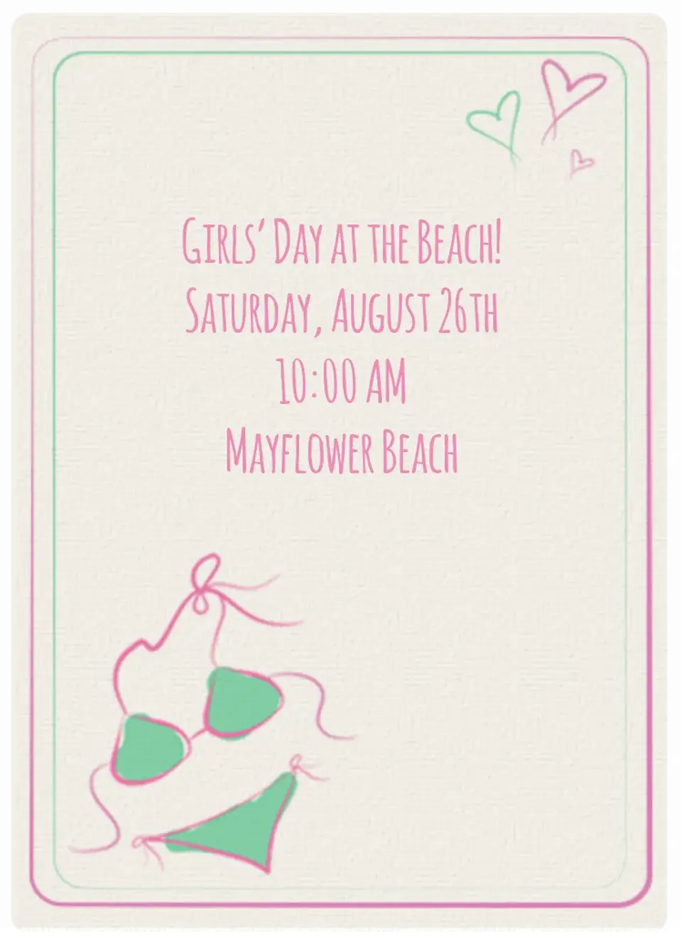 Beach Bikini card