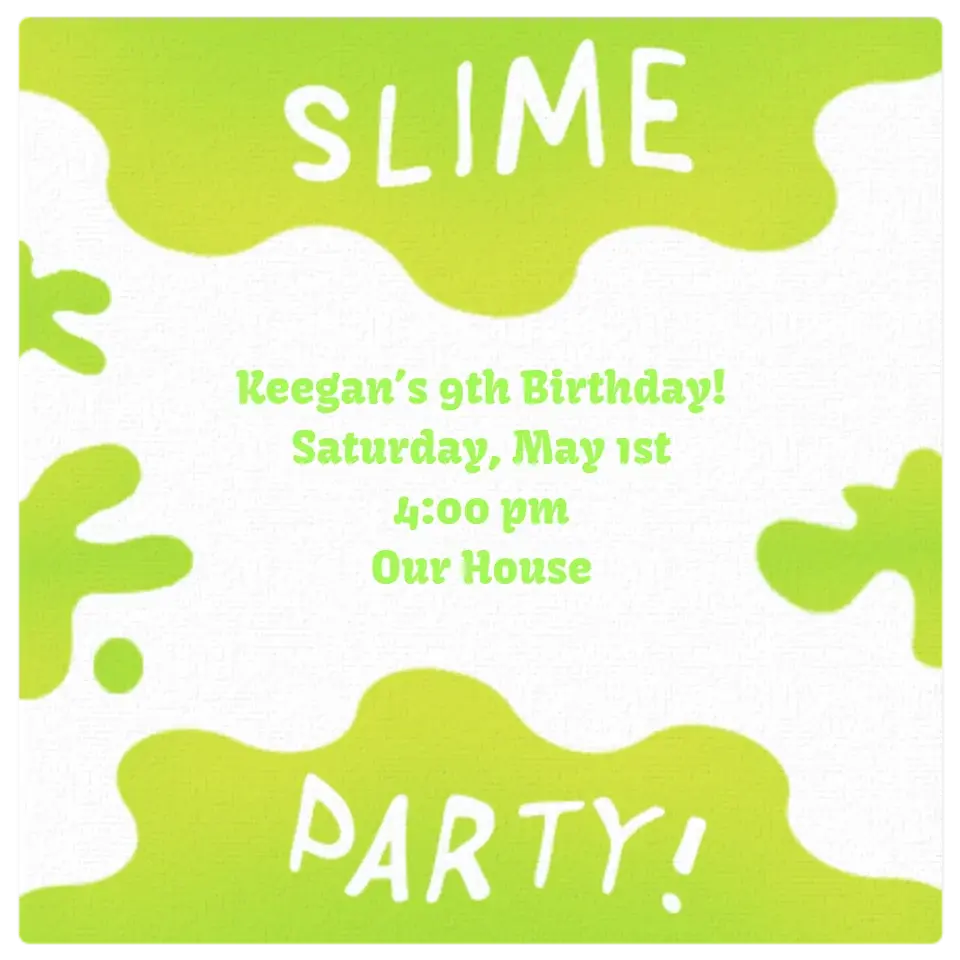 Slime Party card