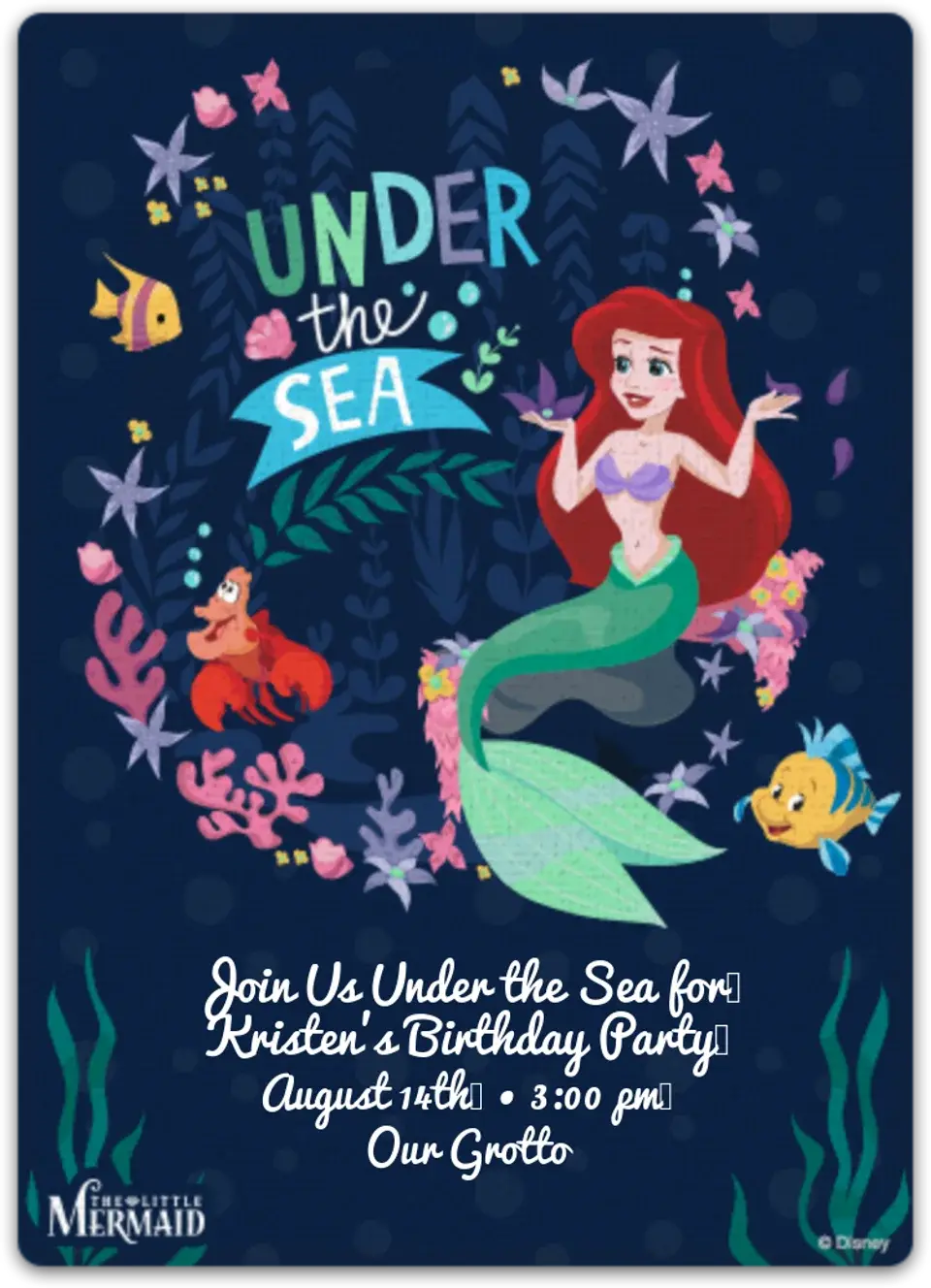 Little Mermaid - Under the Sea card