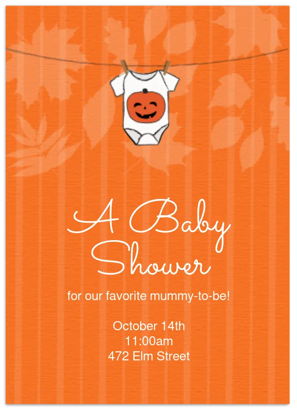 Halloween Baby Shower card