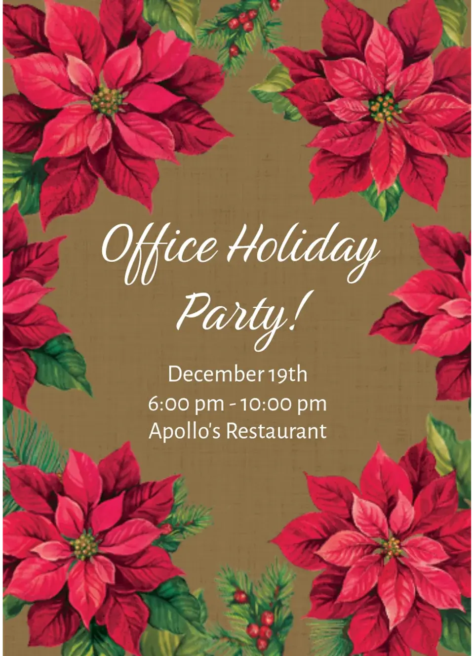 Holiday Poinsettia card